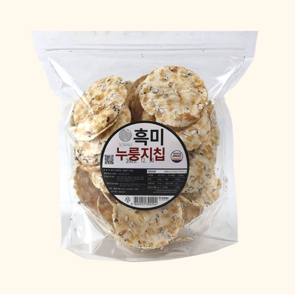 고소한 누룽지 과자 흑미누룽지칩200g